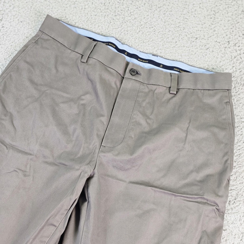 Brooks Brothers Clark Fit Advantage Chino Pants Mens 35x30 Beige Stretch Casual